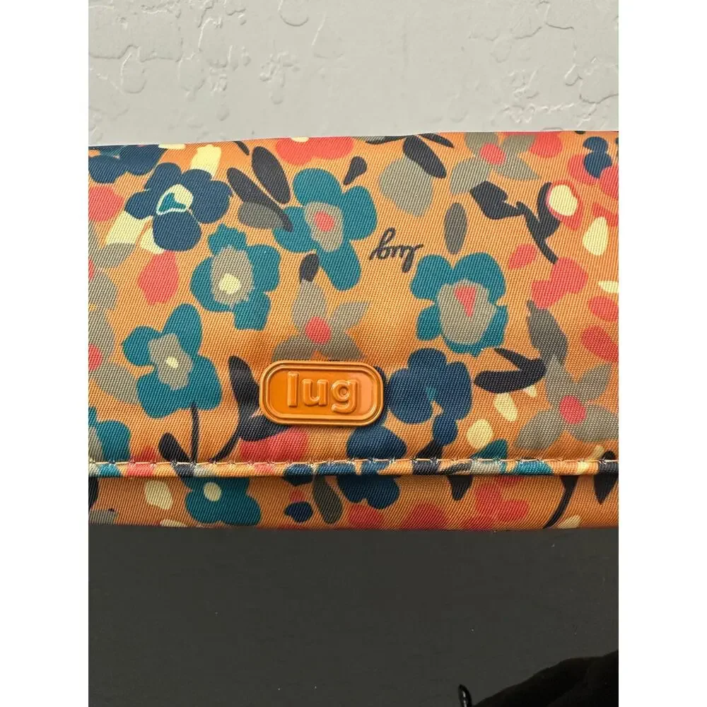 LUG Floral Pill Organizer Travel Medicine Case Fold Over Zip Pouch